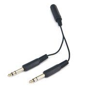 0.6 Feet 6.5mm Female Jack to Dual 6.5mm Male Plug Audio Stereo Connector Splitter Adapter Cable N3