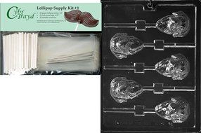 Cybrtrayd &quot;Labrador Retriever Lolly&quot; Dog Chocolate Candy Mold with Lollipop Supply Bundle of 25 Lollipop Sticks...