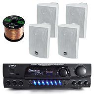 Pyle PT265BT Bluetooth 200 Watt Digital Karakoe Receiver Amplifier Bundle Combo With 4x Dual LU43PW 100-Watt 3... N2
