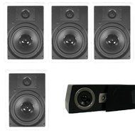 Theater Solutions 5.1 Home Theater 8" In Wall Speakers with Center 10" Powered Sub and More TS80WC51SET4 N2