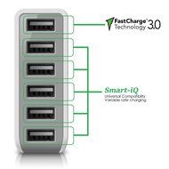 PowerPeak&reg; FastCharge 3.0 Multi Port (55W 6-Port USB Charging Hub) Multi-Port USB Charger for Qualcomm QuickCharge... N3