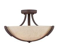 Savoy House 6-5433-3-117 Semi-Flush with Hand Painted Cream Shades, Heritage Bronze Finish by Savoy House