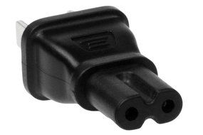 SF Cable, 2 prong plug adapter,USA IEC 60320-C7 receptacle to NEMA 1-15P N2