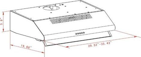 K-star K1030 Under Cabinet Range Hood 30" N5