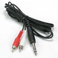 InstallerParts 6 ft Stereo Plug Adapter to 2 x RCA Plug -- 1/4" Plug Size &ndash; Compatible with Guitar Amps, DJ Equipment...