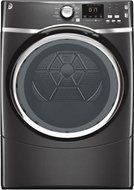 GE Diamond Gray Front Load Laundry Pair with GFWS1705HDG 27" Washer, GFDS175EHDG 27" Electric Dryer and GEFLSTACK... N3