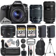 Canon EOS 80D Wi-Fi Full HD 1080P Digital SLR Camera + Canon 18-55mm IS STM Lens + Canon 55-250mm IS STM Lens... N8