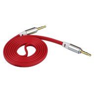 ABC&reg; 3.5mm Stereo Auxiliary Cable Male to Male Flat Audio Music Aux Cord (Red)