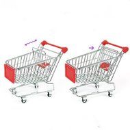 Mini Shopping Cart Desk Organizer Supermarket Phone Pen Toy Holder