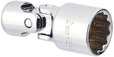 SK Hand Tool 43412 12 Point 1/4-Inch Drive Flex Socket, 12mm, Chrome by SK Hand Tool