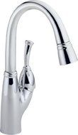 Delta 999-DST Allora Single Handle Pull-Down Bar/Prep Faucet, Chrome by DELTA FAUCET