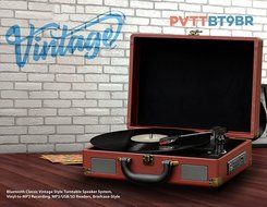 Pyle Bluetooth Speakers Turntable,Brown (PVTTBT9BR) N2