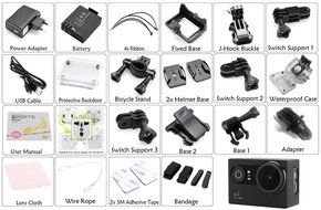 Wi-Fi Waterproof Sports Camera - Video Resolution: 1080P 30fps, 2 Inch Display, HDMI, G-Sensor, LED light N4