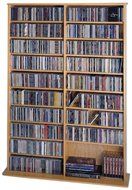 Leslie Dame CDV-1000CHY High Capacity Oak Veneer Multimedia Storage Rack, Cherry N2