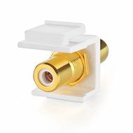 TNP RCA Keystone Jack Insert Connector (5 Pack) Socket Female Snap In Adapter Port Gold Plated Inline Coupler... N4