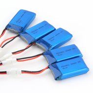 RioRand&reg; Set of 5 pac H107C-002 3.7V 300mAh Li-Po Battery + Charging Cable + USB Cable Helicopter Set for Hubsan... N4