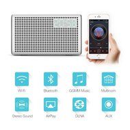 GGMM E3 Wireless WiFi/ Bluetooth Speaker with LED Alarm Clock &amp; Smart USB Charging port, Featuring Airplay, DLNA... N15