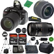 Nikon D5300 International Version - No Warranty, 18-55mm f/3.5-5.6 VR, Tamron 70-300mm DI LD Zoom, 2pcs 16GB ZeeTech...