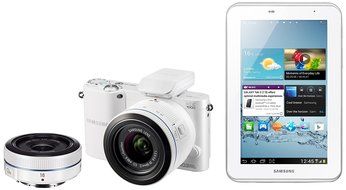Samsung NX1000 Digital Compact System Camera - White (20-50MM F3.5-5.6 II and 16MM F2.4 Lens, 20MP) and Samsung...