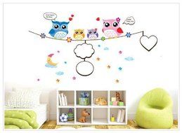 GRHOSE Good Night My Baby Sweet Dream Too Quote Owls with Picture Frame Removable Wall Decal Decor Sticker by...