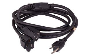Cable Leader Power Cord Splitter Cable For 2 NEMA 5-15R to 1 NEMA 5-15P (14 inches / 14 AWG) N5