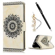 S7 Edge Case,Samsung Galaxy S7 Edge Case - Badalink 3D Embossed Flower Wallet Magnetic Flip Cover PU Leather Kickstand... N7