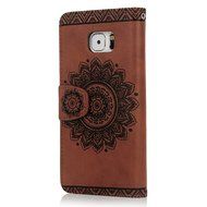 S7 Edge Case,Samsung Galaxy S7 Edge Case - Badalink 3D Embossed Flower Wallet Magnetic Flip Cover PU Leather Kickstand... N10