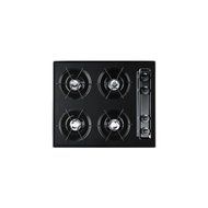 Summit TTL03P 24" Wide Gas Cooktop With Cordless (Battery) Ignition Porcelain Enameled Steel Grates Recessed Top...