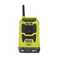 Ryobi P1841 ONE+ 18-Volt Lithium-Ion Cordless Compact Radio Kit with Bluetooth Wireless Technology N3
