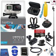 Gopro Hero 4 Silver 14 Piece Frontier Bundle Includes: Go Pro Hero4 Silver + Case + Floaty Bobber + Chest Strap...