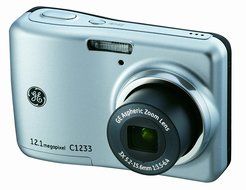 GE C1233 12MP Digital Camera with 3X Optical Zoom and 2.4 Inch LCD with Auto Brightness (Black) N8