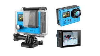 TONSEE WIFI Sports Camera Ultra HD 4K Dual Screen 2" LCD Video With Remote Control, Sky Blue N2