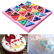 GOOTRADES Letter Flag Bunting Silicone Fondant Mold Cake Decorating Chocolate Mould Baking N4