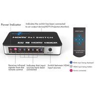 Goronya 4K x 2K Ultra HD 5 Ports HDMI Switch with IR Wireless Remote and Power Adapter N6