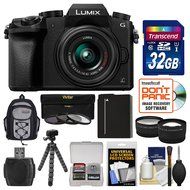 Panasonic Lumix DMC-G7 4K Wi-Fi Digital Camera &amp; 14-42mm Lens (Silver) with 32GB Card + Backpack + Battery + Flex...