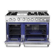 Anself THOR KITCHEN HRG4808U 48-inch Stainless Steel Gas Fuel Range Double Oven Cooker, 6 Burner, N3