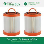 2 - Eureka DCF-3 Washable and Reusable HEPA Filters. Designed by FilterBuy to Replace Eureka Part #&#039;s 61825, 62136...