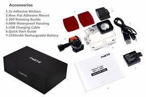 4K Sports Action Camera, ThiEYE i60e 2.0 Inch Screen WIFI 12MP FHD 170&deg; Wide Angle Lens 60M Waterproof With 360...