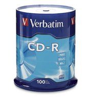 VER94554 - Verbatim CD-R 700MB 52X with Branded Surface - 100pk Spindle