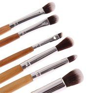 ShungHO 11pcs Bamboo Handle Cosmetic Makeup Brush Set Perfect for Use as Concealer Brush, Contour Brush, Cosmetic... N5