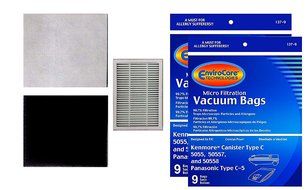 Envirocare Kenmore Mircrofiltration Canister Vacuum Bags - 50558, 5055, 50557 (18 bags) N2