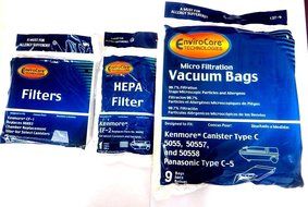 Envirocare Kenmore Mircrofiltration Canister Vacuum Bags - 50558, 5055, 50557 (18 bags) N3