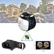 Homkm Full HD 360 Degree Panoramic VR Action Camera,Spherical Lens,3D, Waterproof, WIFI,Support VR Video Replay... N4