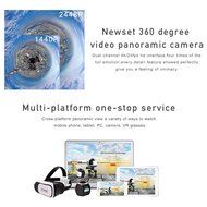 Homkm Full HD 360 Degree Panoramic VR Action Camera,Spherical Lens,3D, Waterproof, WIFI,Support VR Video Replay... N5