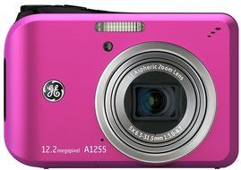GE A1255 12 MP Digital Camera with 5X Optical Zoom and 2.7-Inch LCD with Auto Brightness (Black) N3