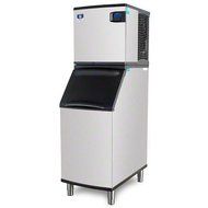 Manitowoc IY-0525W_B-420 480 Lb Water-Cooled Half Cube Ice Machine w/ Storage Bin