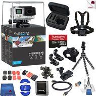 Gopro Hero 4 Black 15 Piece Hooked Bundle Includes: Go Pro Hero4 Black + Case + Flexible Tripod + Chest Strap...