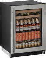 U-Line U1024BEVS00B 5.4 cu. ft. Capacity 24" 1000 Series Freestanding or Built In Full Size Beverage Center in... N2