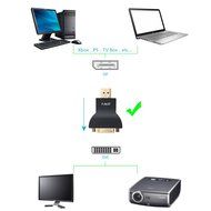 DP to DVI, J&amp;D Gold Plated DisplayPort to DVI Adapter Converter - Male to Female - Black N2