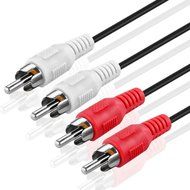 TNP 2RCA Stereo Audio Cable (50 Feet) - Dual Composite RCA Male Connector M/M 2 Channel (Right and Left) (Red... N5